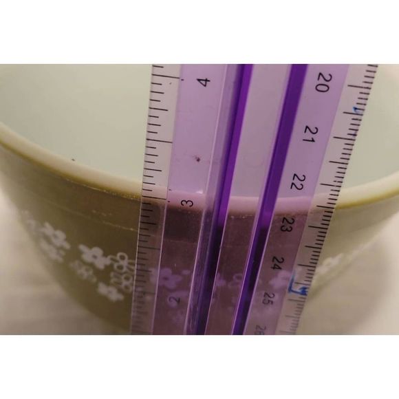 Vtg Spring Blossom Green Crazy Daisy 1-1/2 Pint Pyrex Corning Mixing Bowl 401 - Picture 6 of 6